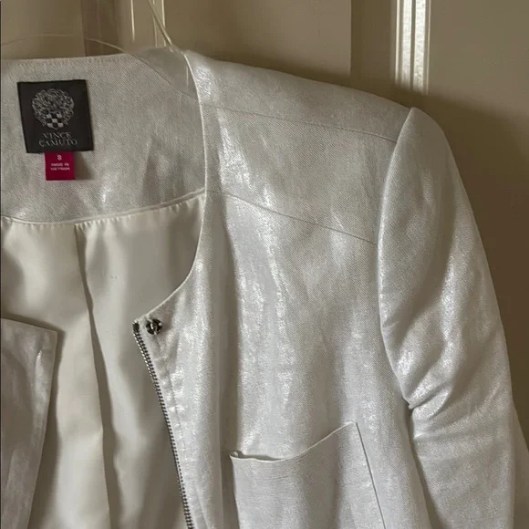 Vince Camuto Women's White Jacket Size 8 EUC - Picture 8 of 14